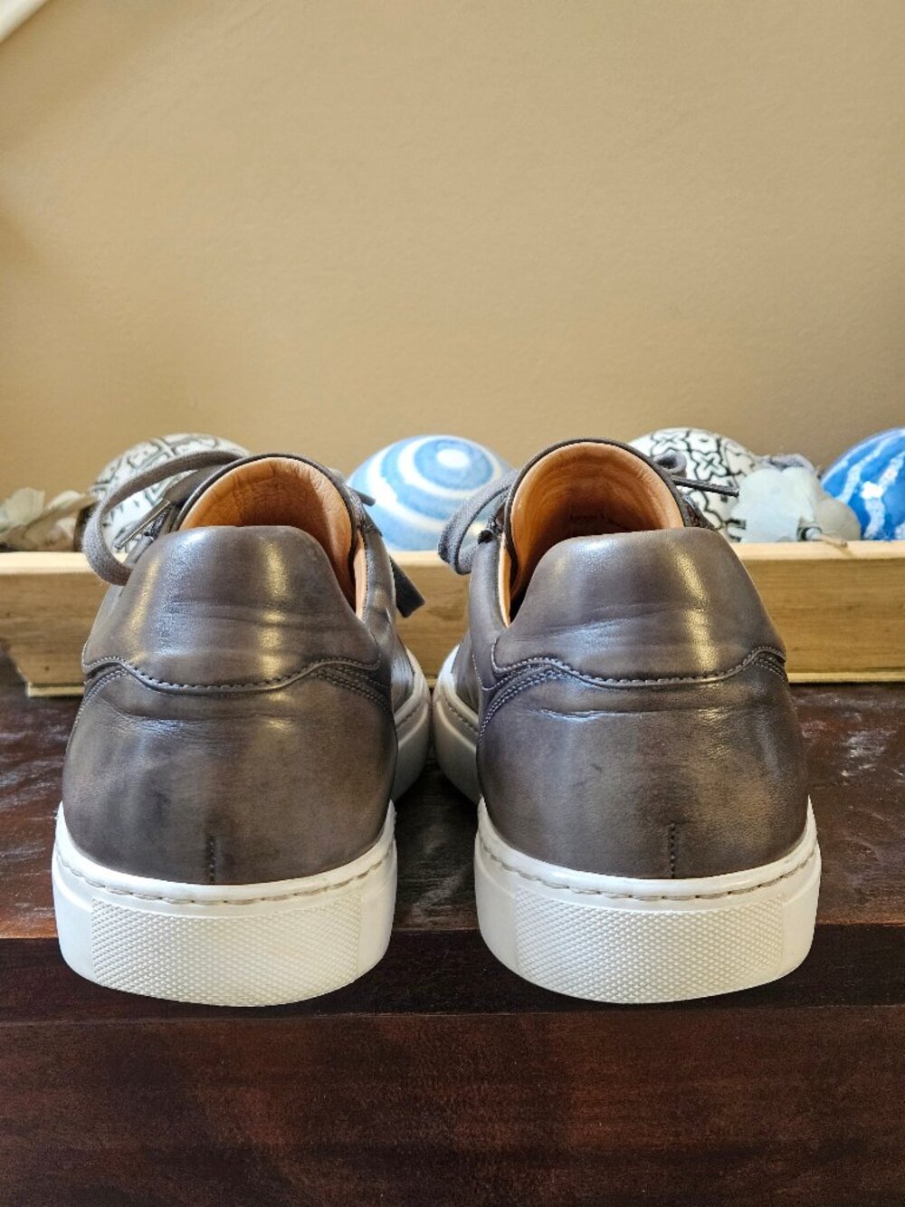 Magnanni Men's Leather Sneakers, Gray, Sz 13 - Picture 5 of 16